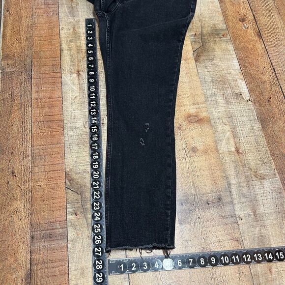 Abercrombie & Fitch Jeans Womens 8 Measures 32x27 Black Distressed Skinny - Picture 4 of 9
